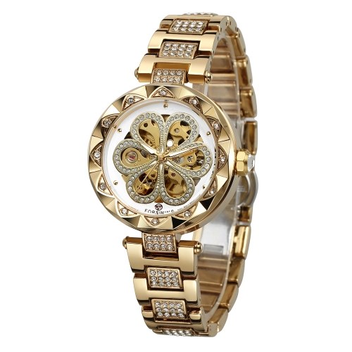 

FORSINING Women's Watch Automatic Mechanical Watches with Stainless Steel Strap Classic Hollow Out Design Luminous Display Fashion Wristwatch