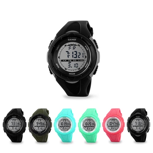 

SKMEI Fashion Brand 5ATM Waterproof Fashion Children LCD Digital Stopwatch Chronograph Date Alarm Casual Sports Wrist Watch