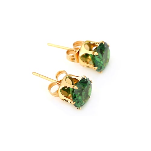 

1 пара Прозрачный кристалл Циркон 18K Позолоченный Корона Серьги-гвоздики Ювелирные изделия Подарок для женщин леди