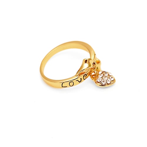 

Циркон Любовь Сердце Подвеска Буквы LOVE YOU Узел бантиком 18K Позолоченное Модное Кольцо Свадебные украшения для девочек женщин
