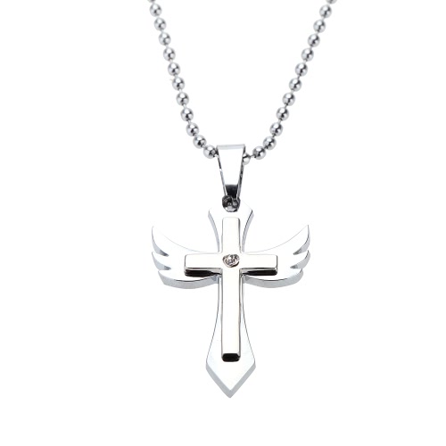 

Мода Punk Cross Angel Wing Pendant Chain Men Women Necklace
