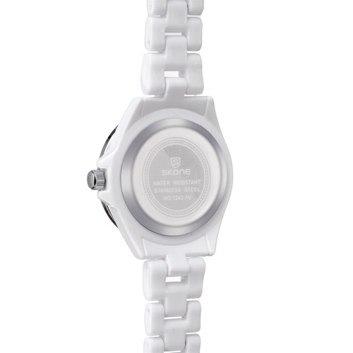 

SKONE Fashion Cool Ceramic Waterproof Watchband Vintage Excellent Rhinestone Embedded Delicate Wristwatch