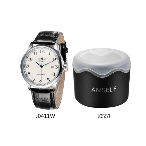 

WINNER Simple Self-winding Automatic Mechanical Watch Comfortable Leather Strap Fantastic Unisex Wristwatch with Calendar
