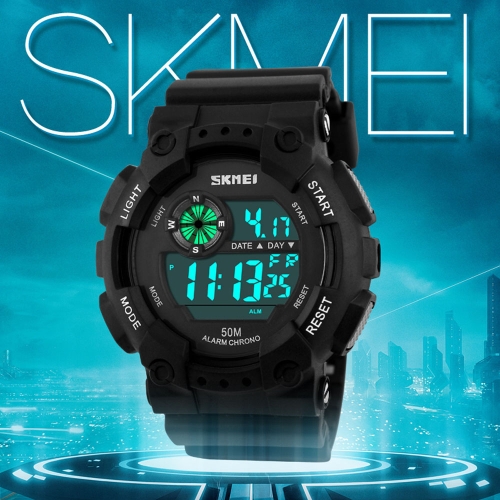

SKMEI High Quality 5ATM Waterproof Sports Wristwatch Fashion Outdoor Activity Military Cool Watch with Function of Week Split Ti