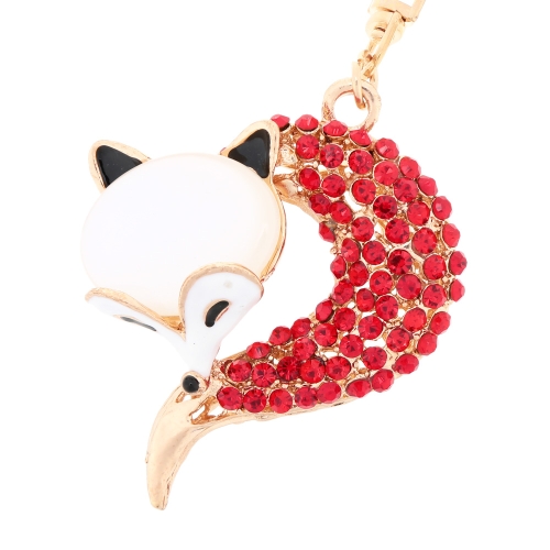 

Fashional Jewelry Hollow Shinning Rhinestone Fox Pendant Key Ring Key Chain