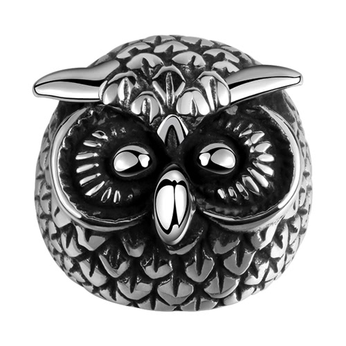 Romacci Animal modélisation rétro noir chouette Cool doigt bague bijoux