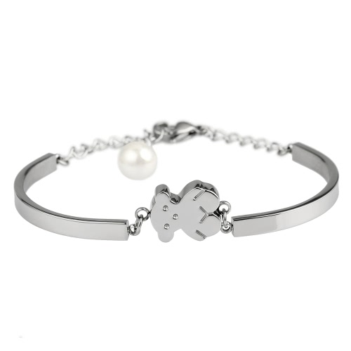 Petit Ours Twist Chaîne Bracelet Bracelet 316L Titanium Acier Trendy Femelles Bijoux Décorations