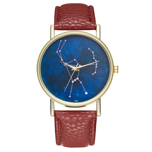 Orion Constellation Leather Ladies Men's Watch Gift Idea Minimalist Geometric Line Drawing AstronomyT05