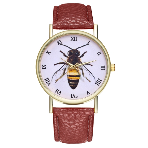 

Vintage Honey Bee Insect Leather Watch для женщин Мужские часы День Рождения Свадебные Идеи подарковT01