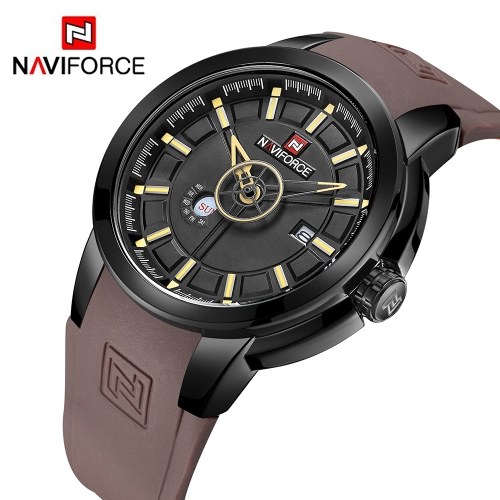 

NAVIFORCE NF9107 Luxury Brand Watch Quartz Wrist Watch Male Silicone Band Watch Fashion Sport Watch