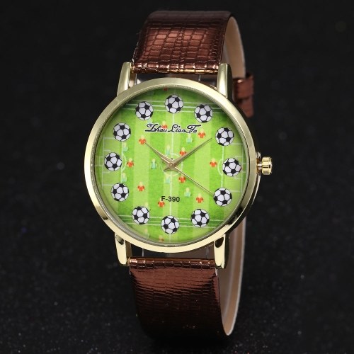 

F-390 Men Watch Fashion Watch Quartz Luxury Leather Wrist Watch British Style with Football Pattern for FIFA World Cup