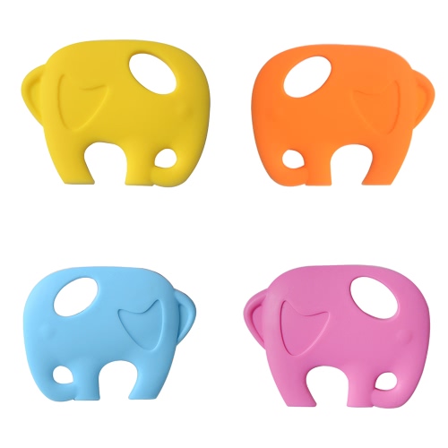 

BPA Free Food Grade Silicone Elephant Toddler Teething Toys for Baby Teether Chew Teething Necklace Accessory