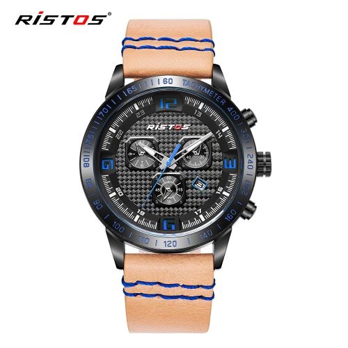 RISTOS 3ATM Water-resistant Sport Watch Men Quartz Watches Luminous Wristwatch Male Relogio Musculino Calendar