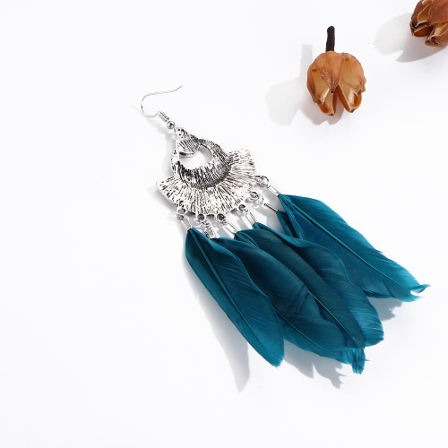 

Vintage Big Long серьги Bijoux подарок моды перо серьги женщин чешской этнической кисточкой мотаться серьги
