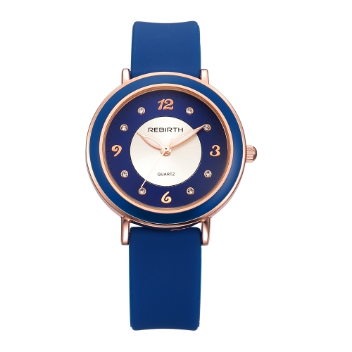 REBIRTH Reloj de cuarzo casual de moda Reloj de pulsera de mujer resistente al agua Vida femenina