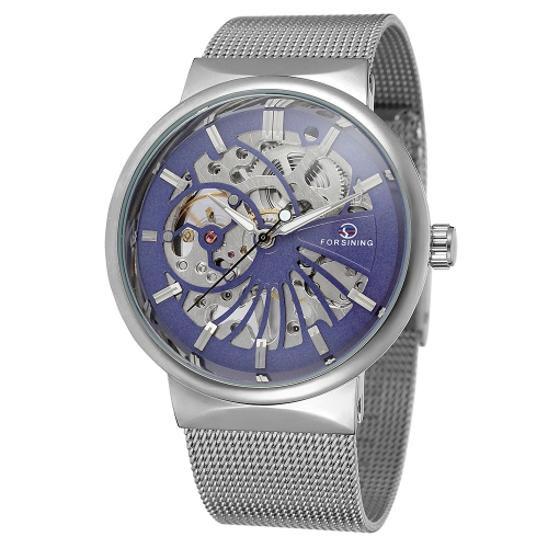 Orologio meccanico da uomo di scheletro luminoso di lusso FORSINING