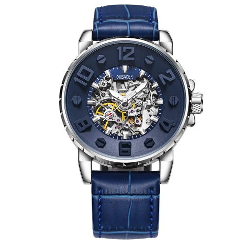 OUBAOER Fashion Genuine Leather Automatic men Watches Mechanical 3ATM Water-resistant Luminous Casual Man Wristwatch