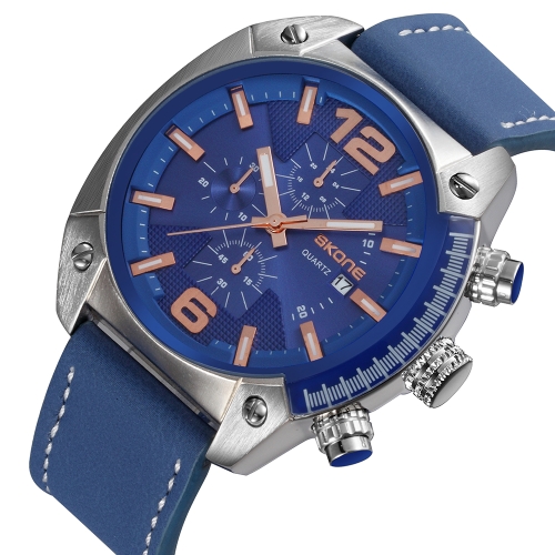 

Skone Casual Sport Мужские часы Кварцевые мужские часы 3ATM Водонепроницаемые светящиеся наручные часы Календарь Отображение време