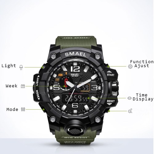 

SMAEL Men's Sports Analog Digital Wrist Watch