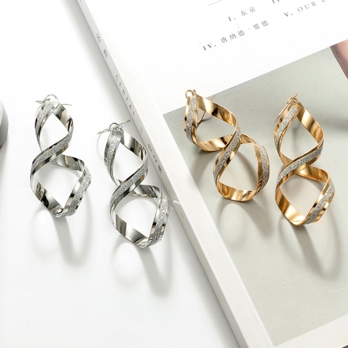 

Simple and Fashion Personality Long Earrings Irregular Geometry Rotating Wave Eardrop with Zinc Alloy