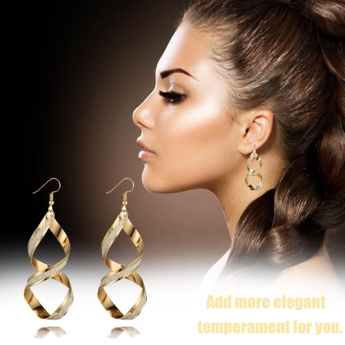 

Simple and Fashion Personality Long Earrings Irregular Geometry Rotating Wave Eardrop with Zinc Alloy