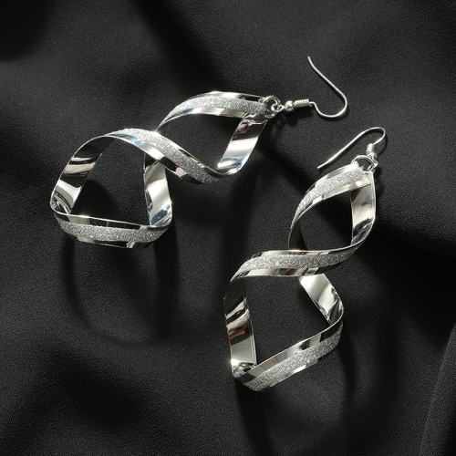 

Simple and Fashion Personality Long Earrings Irregular Geometry Rotating Wave Eardrop with Zinc Alloy