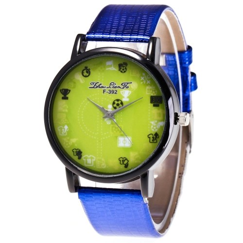 

F-392 Casual Watch Кварцевые легкие кожаные наручные часы Винтажный стиль с футбольным узором для Чемпионата мира ФИФА