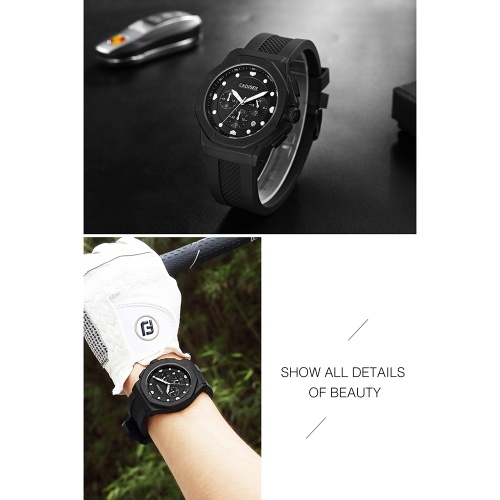 

Cadisen Watch Men Sport Chronograph Clock Quartz Wristwatch Silicone Strap Watch Men