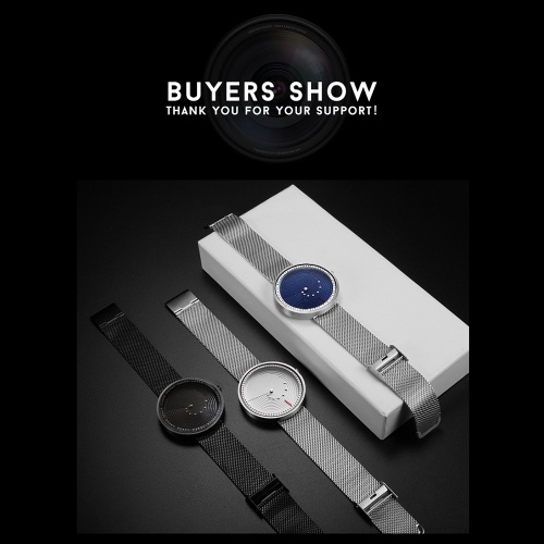 

SINOBI 9768 Simple Men Watch Stainless Steel Strap Quartz Movement Watch Waterproof Casual Clock Wristwatch for Male