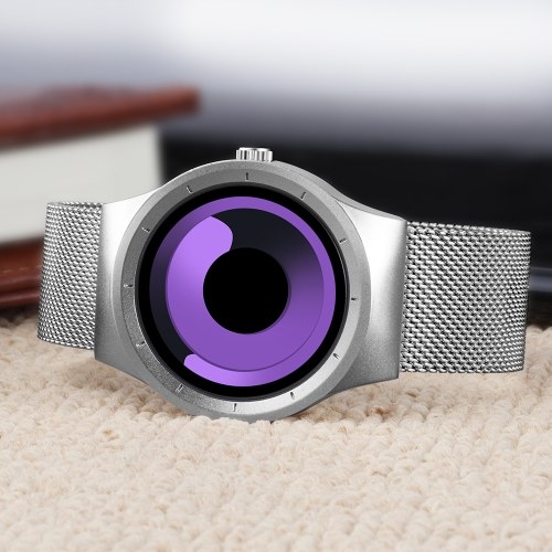 

SKONE 7432 Simple Men Watch Steel Mesh Strap Quartz Movement Watch Waterproof Casual Clock Wristwatch for Male