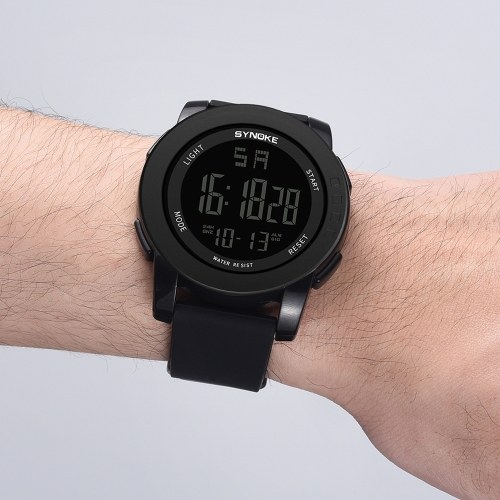 

SYNOKE 9003 Sport Watch LED Digital Watch Alarm Luminous Second Timing Daily Waterproof Sport Band