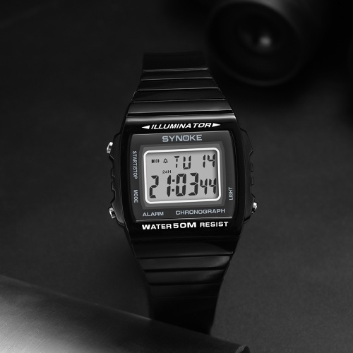 

SYNOKE 9708 Sport Watch Fashion Watch LED Digital Alarm Luminous Stopwatch Timing Waterproof Sport Band