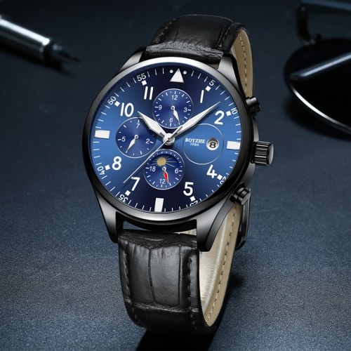 BOYZHE WL002-P Brand Luminous Waterproof Business Watch