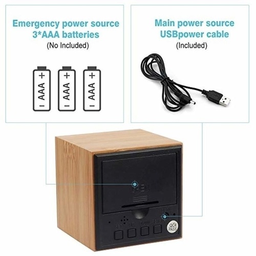 

Digital LED Bamboo Alarm Clock