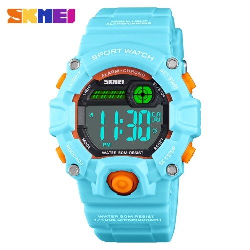 

SKMEI 1484 Watches Kids PU Strap Outdoor Sports Children Watch Digital Wristwatch for Boys Girls Watches with Alarm LED Luminous Waterproof Date Dual Time GMT capability Wearable Accessories
