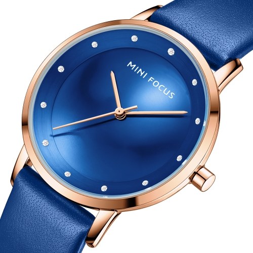 

MINI FOCUS Women Quartz Watch Classic Fashion Watch with Leather Strap 3ATM Waterproof Female Watch Box Package