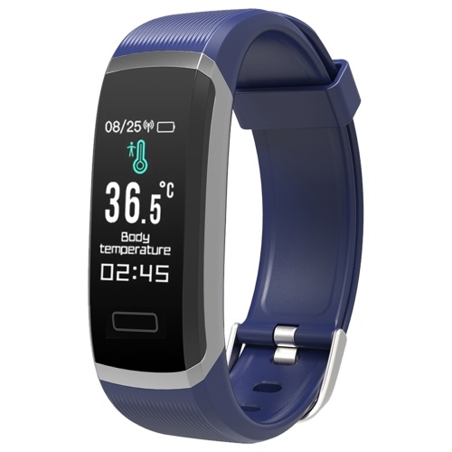 

0.96'' Smart Bracelet Single Touch Temperature Monitoring Heart Rate Blood Pressure Detecting Exercise Data Recording Scientific Sleep IP67 Waterproof Fitness Tracker Smartwatches Sports Wristband for Men Women
