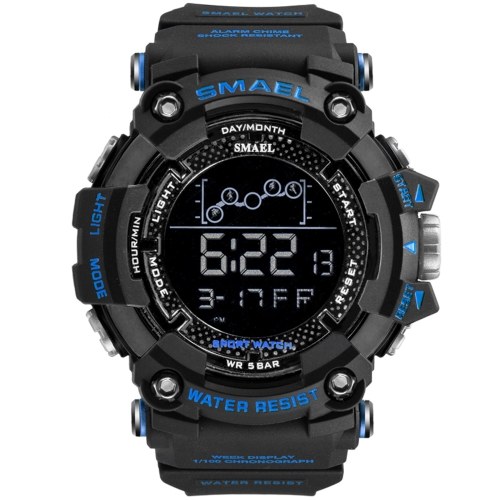 

SMAEL 1802 Multifunctional Stylish Sport Watch 50M Waterproof Men Electronic Digital Wristwatch with Alarm/Luminous/Date/Week/Month Display