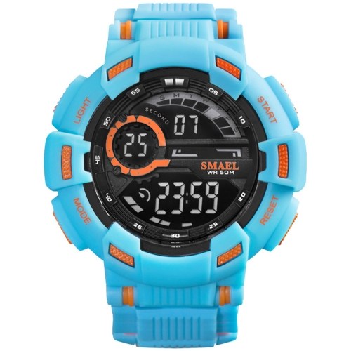 SMAEL 1366 Multifunktionale Stilvolle Herren Elektronische Digitaluhr 50M Wasserdichte Sport-Armbanduhr mit Leucht-/Alarm-/Wochen-/Datumsanzeige