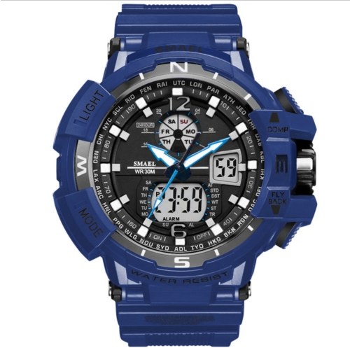 

SMAEL 1376C Outdoor Waterproof Sport Men Wrist Watch Multifunctional Quartz+Electronic Dual-display Watch with Luminous/Alarm/Week/Stopwatch/Hourly Chime