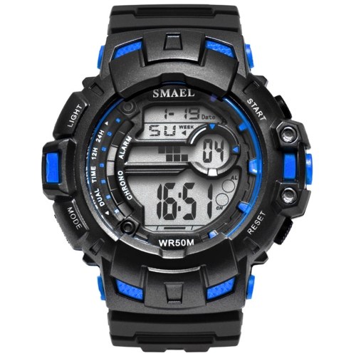 

SMAEL 1532A Multifunctional Digital Electronic Watch for Men Women Large Dial Fashionable Unisex Wrist Watch with 50M Waterproof/Luminous/Alarm/Week/Date Display