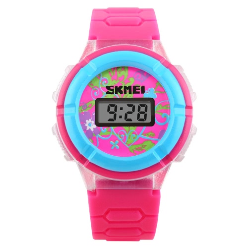 SKMEI originalidad fresco LED lindo colorido niños Digital reloj de pulsera con tiempo y fecha