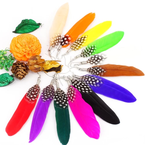 

Long Feather Chandelier Earring Cute Dangle Eardrop Women Girl Fashion Jewelry Charm Accessory Gift