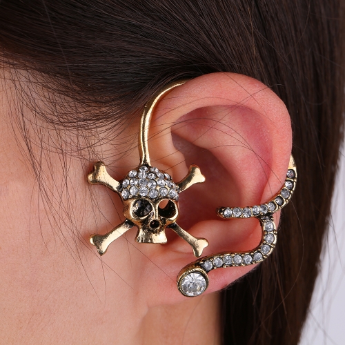 

Fashion Chic Personalized Exaggerated One-ear Skull Punk Style Diamond Hanging Earrings for Women