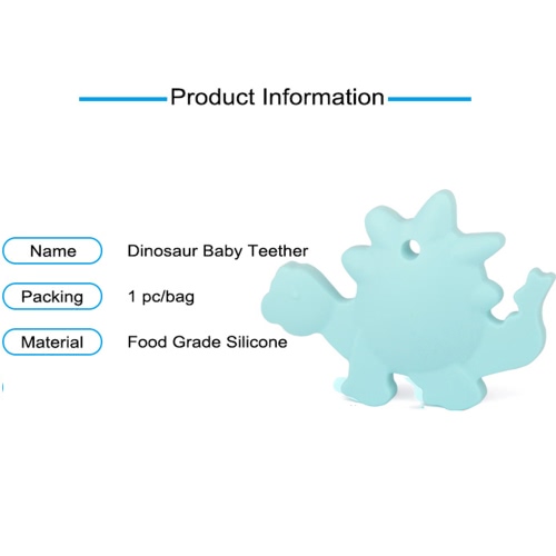 

100% Food Grade Silicone Baby Hand Held Dinosaur Animal Teether Teething Pendant for Necklace Chew Toddler Nursing Jewelry Toy Mom to Wear BPA Free