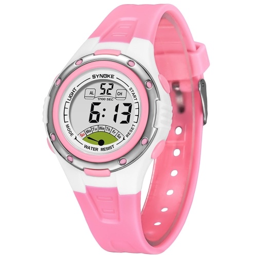

SYNOKE Sport Children Wrist Watches LED Digital Stopwatch Alarm Luminous Water Resistant Girl Boy Watch