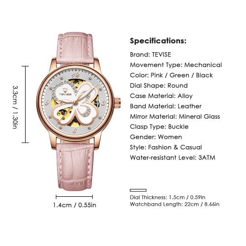 

TEVISE T835B Women Automatic Mechanical Watch