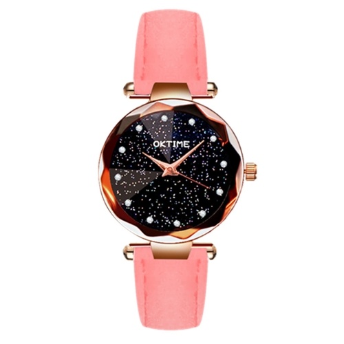 Reloj de esfera brillante de noche estrellada para mujer