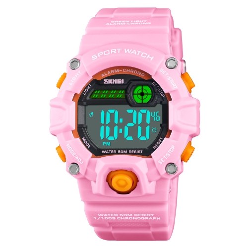 

SKMEI 1484 Watches Kids PU Strap Outdoor Sports Children Watch Digital Wristwatch for Boys Girls Watches with Alarm LED Luminous Waterproof Date Dual Time GMT capability Wearable Accessories