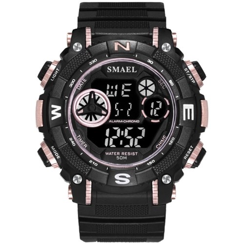 

SMAEL 1317 Multifunction Stylish Sport Watch 50M Waterproof Men Electronic Digital Wristwatch with Time/Alarm/Week/Date/Luminous/12(24)-Hour